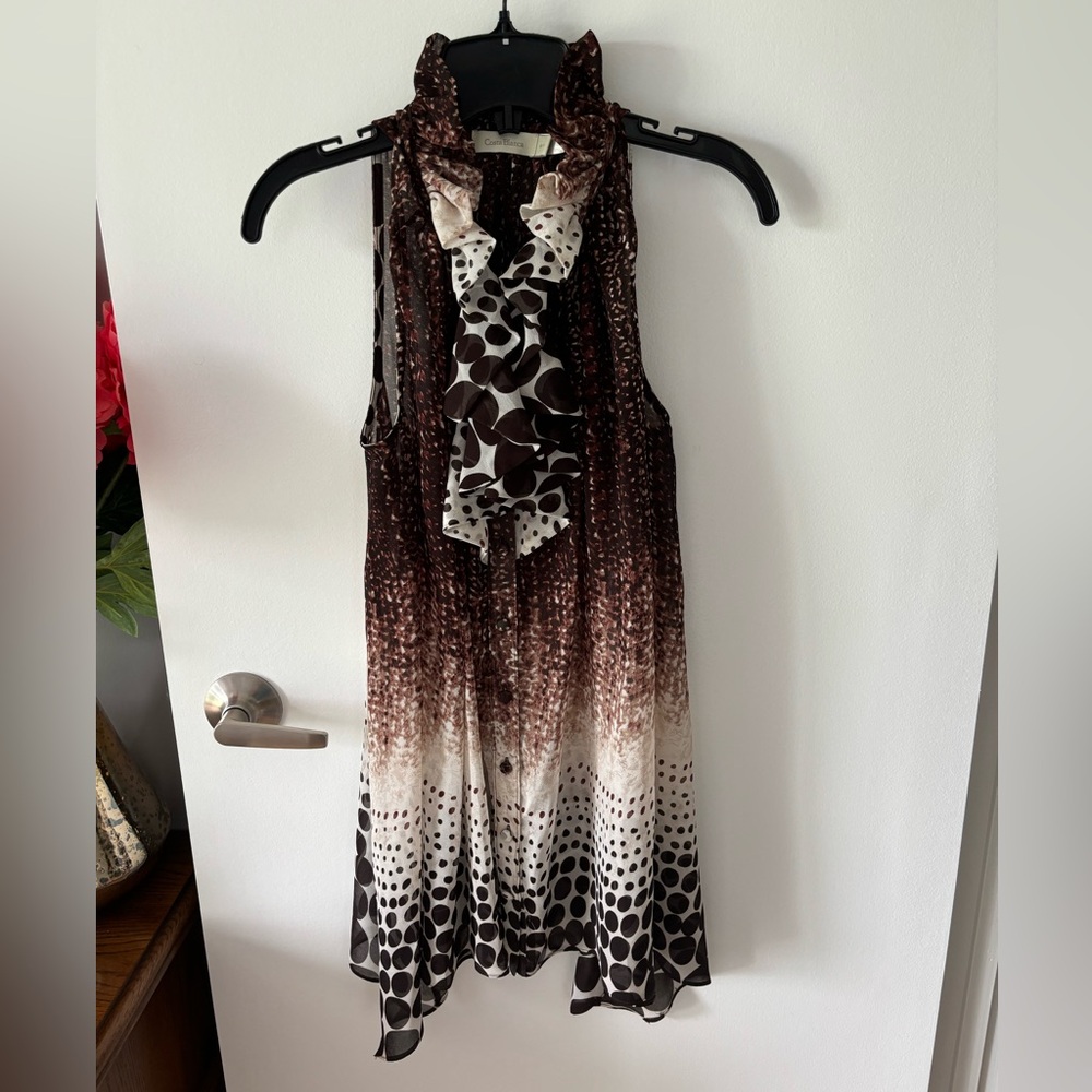 Stunning long ruffled blouse